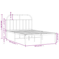 vidaXL Bettgestell mit Kopfteil Metall Schwarz 120x200 cm