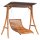 vidaXL Hollywoodschaukel mit Dach Massivholz Fichte mit Teak-Finish