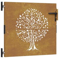 vidaXL Gartentor 85x100 cm Cortenstahl Baum-Design