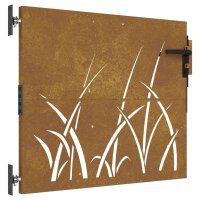 vidaXL Gartentor 85x75 cm Cortenstahl Gras-Design