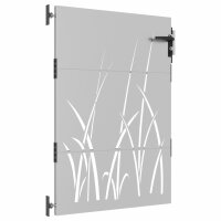 vidaXL Gartentor 85x125 cm Cortenstahl Gras-Design