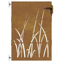 vidaXL Gartentor 85x125 cm Cortenstahl Gras-Design