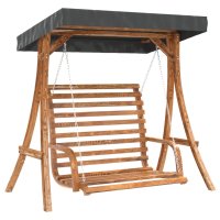 vidaXL Hollywoodschaukel mit Dach Massivholz Fichte mit...