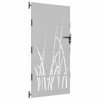 vidaXL Gartentor 85x200 cm Cortenstahl Gras-Design