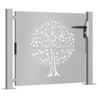 vidaXL Gartentor 105x80 cm Cortenstahl Baum-Design