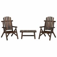 vidaXL 3-tlg. Garten-Lounge-Set Massivholz Fichte