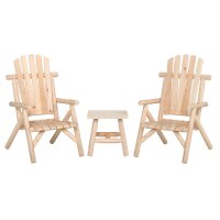 vidaXL 3-tlg. Garten-Lounge-Set Massivholz Fichte