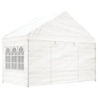 vidaXL Pavillon mit Dach Wei&szlig; 8,92x4,08x3,22 m Polyethylen