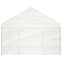 vidaXL Pavillon mit Dach Wei&szlig; 8,92x4,08x3,22 m Polyethylen