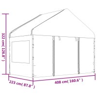 vidaXL Pavillon mit Dach Wei&szlig; 8,92x4,08x3,22 m Polyethylen