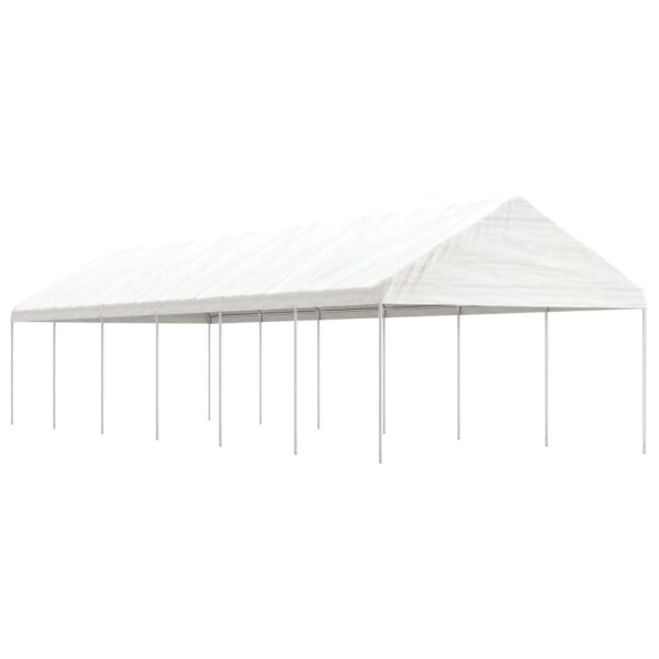 vidaXL Pavillon mit Dach Wei&szlig; 13,38x4,08x3,22 m Polyethylen