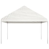 vidaXL Pavillon mit Dach Wei&szlig; 13,38x4,08x3,22 m Polyethylen