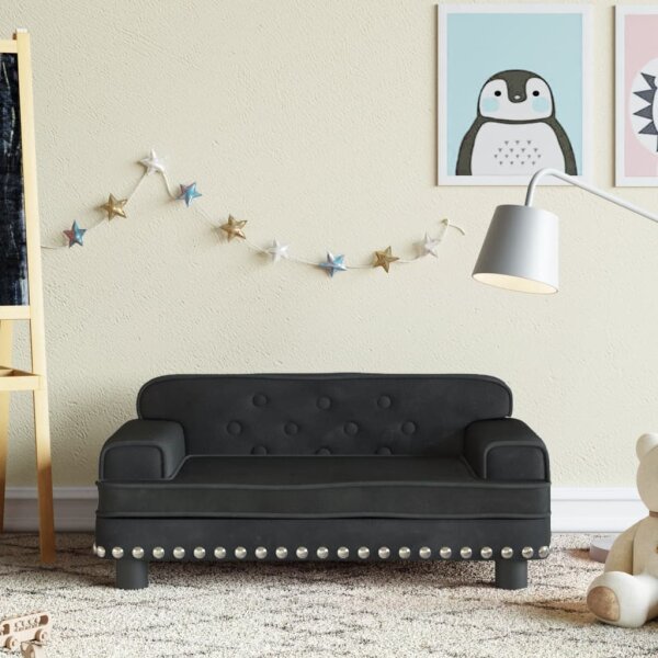 vidaXL Kindersofa Schwarz 70x45x30 cm Samt