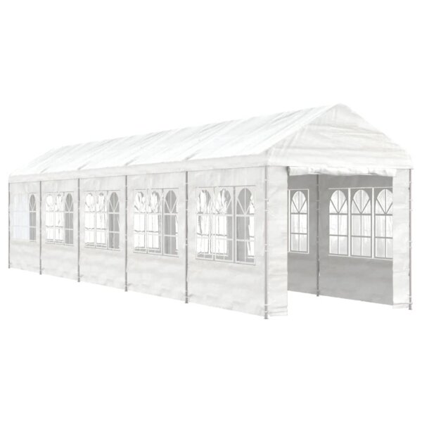 vidaXL Pavillon mit Dach Wei&szlig; 11,15x2,28x2,69 m Polyethylen