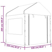 vidaXL Pavillon mit Dach Wei&szlig; 11,15x2,28x2,69 m Polyethylen