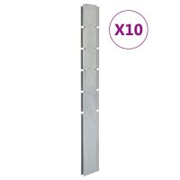 vidaXL Zaunpfosten 10 Stk. Silbern 160 cm Verzinkter Stahl