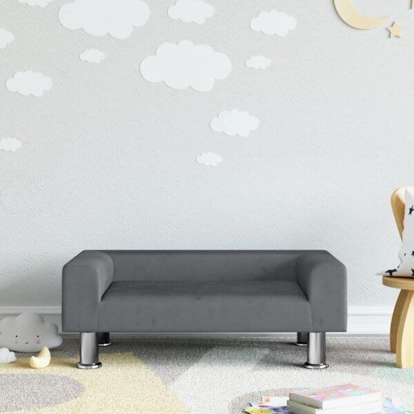 vidaXL Kindersofa Dunkelgrau 70x45x26,5 cm Samt