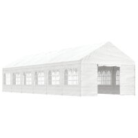 vidaXL Pavillon mit Dach Weiß 13,38x4,08x3,22 m...