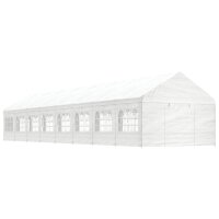 vidaXL Pavillon mit Dach Wei&szlig; 17,84x4,08x3,22 m Polyethylen
