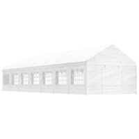 vidaXL Pavillon mit Dach Weiß 15,61x4,08x3,22 m Polyethylen