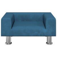 vidaXL Kindersofa Blau 50x40x26,5 cm Samt