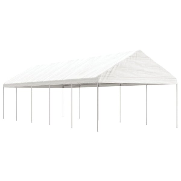 vidaXL Pavillon mit Dach Wei&szlig; 11,15x4,08x3,22 m Polyethylen