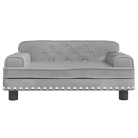 vidaXL Kindersofa Hellgrau 70x45x30 cm Samt