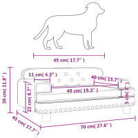 vidaXL Hundebett Creme 70x45x30 cm Samt