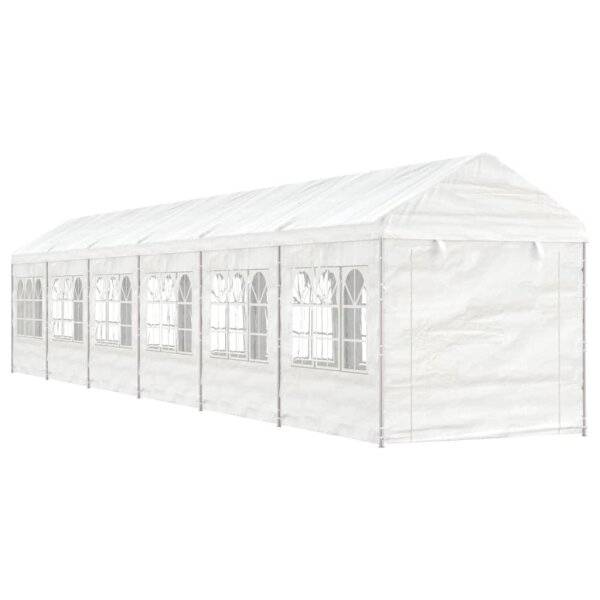 vidaXL Pavillon mit Dach Wei&szlig; 13,38x2,28x2,69 m Polyethylen