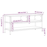 vidaXL TV-Schrank Grau Sonoma 100x35x45 cm Holzwerkstoff