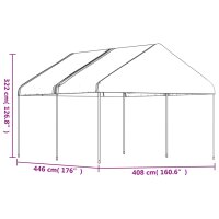 vidaXL Pavillon mit Dach Wei&szlig; 4,46x4,08x3,22 m Polyethylen