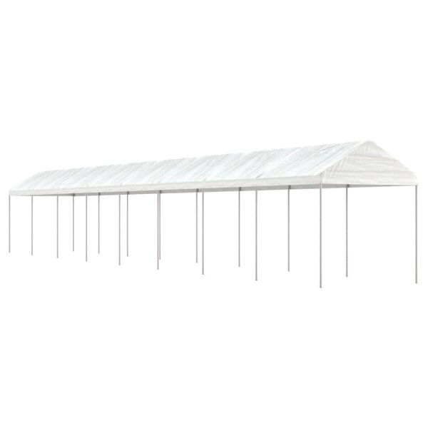 vidaXL Pavillon mit Dach Wei&szlig; 17,84x2,28x2,69 m Polyethylen