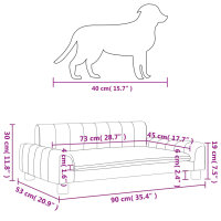 vidaXL Hundebett Grau 90x53x30 cm Kunstleder