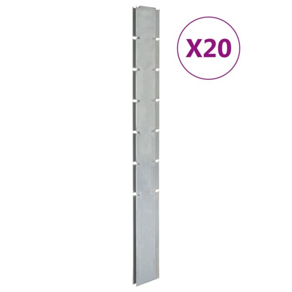 vidaXL Zaunpfosten 20 Stk. Silbern 180 cm Verzinkter Stahl