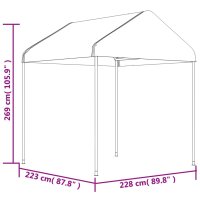 vidaXL Pavillon mit Dach Wei&szlig; 13,38x2,28x2,69 m Polyethylen