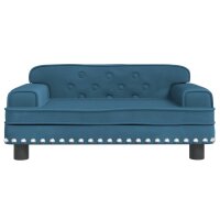 vidaXL Hundebett Blau 70x45x30 cm Samt