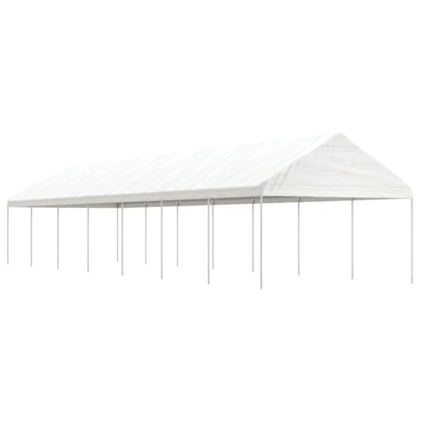 vidaXL Pavillon mit Dach Wei&szlig; 15,61x4,08x3,22 m Polyethylen