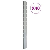 vidaXL Zaunpfosten 40 Stk. Silbern 240 cm Verzinkter Stahl