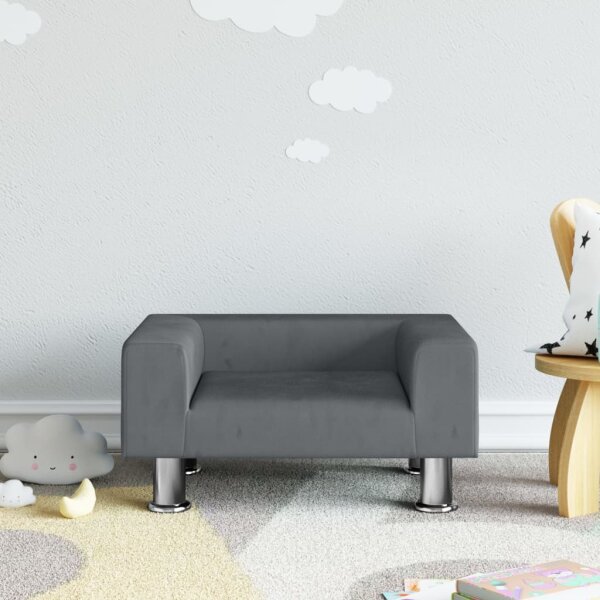 vidaXL Kindersofa Dunkelgrau 50x40x26,5 cm Samt