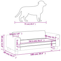 vidaXL Hundebett mit Verl&auml;ngerung Creme 100x50x30 cm Samt