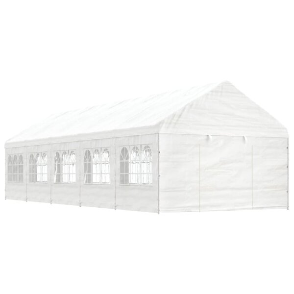 vidaXL Pavillon mit Dach Wei&szlig; 11,15x4,08x3,22 m Polyethylen