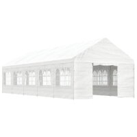 vidaXL Pavillon mit Dach Weiß 11,15x4,08x3,22 m Polyethylen