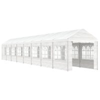 vidaXL Pavillon mit Dach Weiß 17,84x2,28x2,69 m Polyethylen