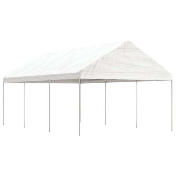 vidaXL Pavillon mit Dach Wei&szlig; 6,69 x 4,08 x 3,22 m Polyethylen