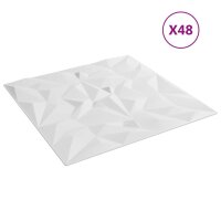 vidaXL Wandpaneele 48 Stk. Weiß 50x50 cm EPS 12 m² Amethyst