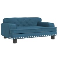 vidaXL Kindersofa Blau 70x45x30 cm Samt