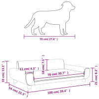 vidaXL Hundebett Braun 100x54x33 cm Samt