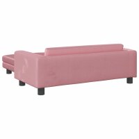 vidaXL Kindersofa mit Hocker Rosa 100x50x30 cm Samt