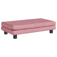 vidaXL Kindersofa mit Hocker Rosa 100x50x30 cm Samt