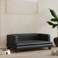 vidaXL Hundebett Schwarz 80x45x30 cm Kunstleder